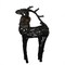 Northlight Glittered Wicker Standing Reindeer with Faux Fur Christmas Figure - 36" - Black